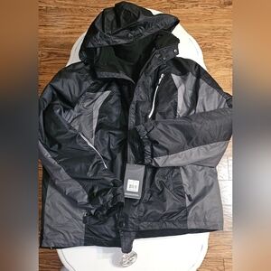 Men's Sz XL Swiss Alps Black and Gray Winter Coat NWT